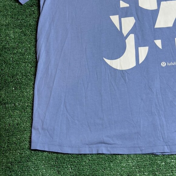 Lululemon All Yours Cotton Oversized Water Drop Blue Training T-Shirt Size 12 - Picture 5 of 11